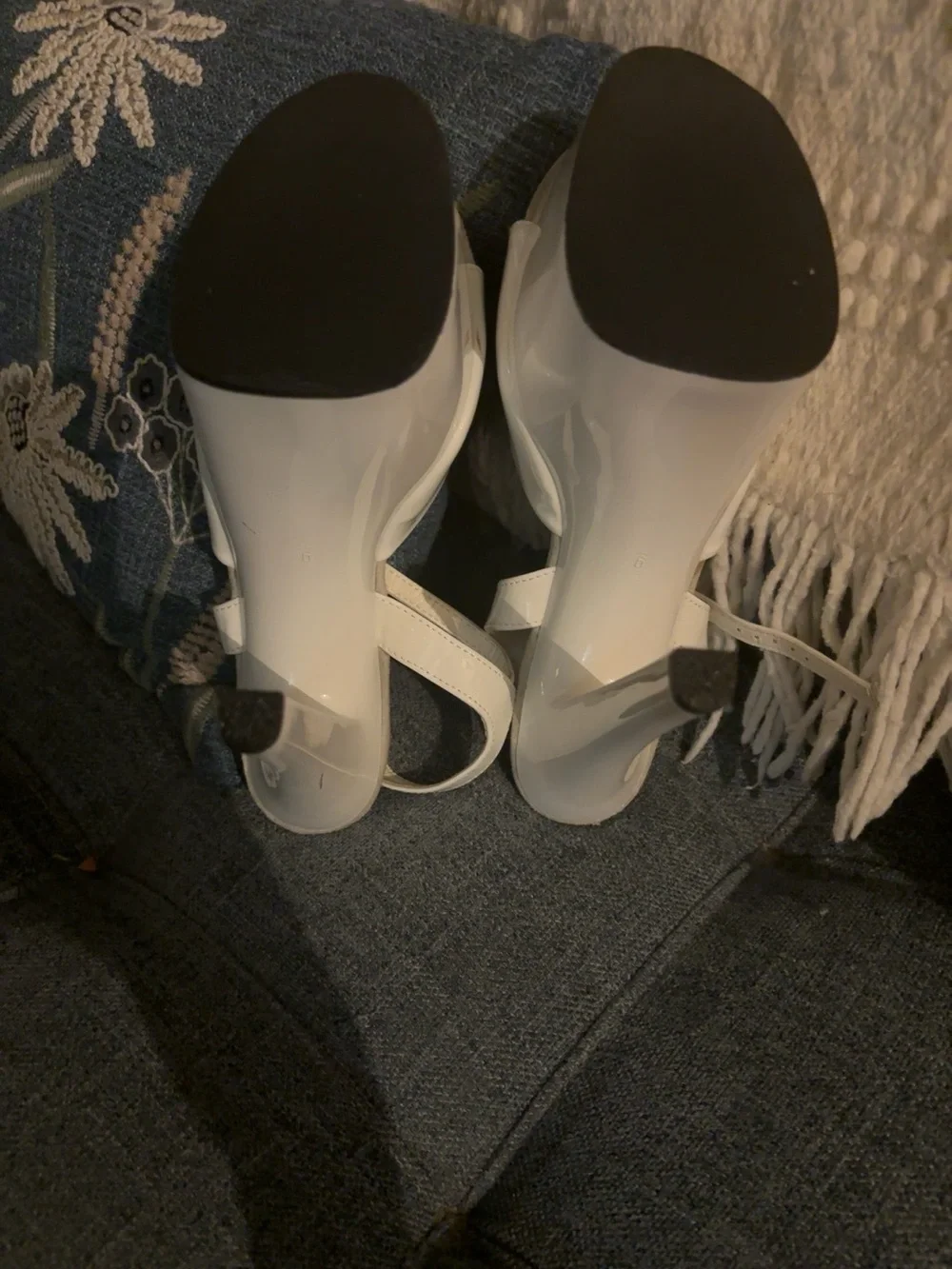 Pleaser SKY 309 White Platform Stiletto Heels - size 8.5